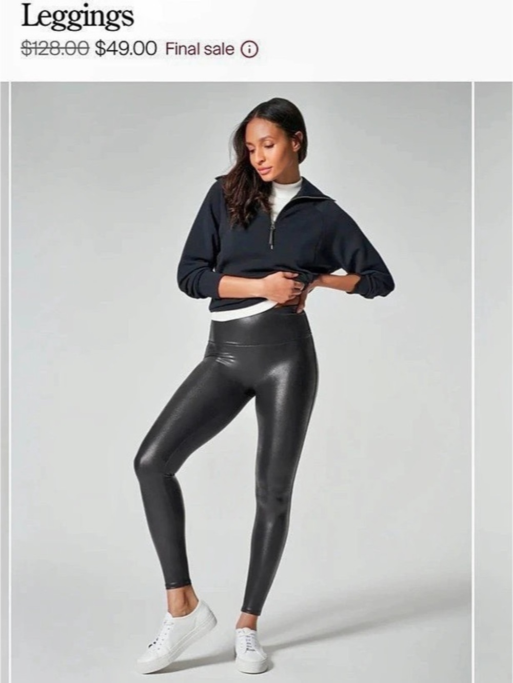 Spanx SPANXshape Faux Leather Leggings Black size small nwot